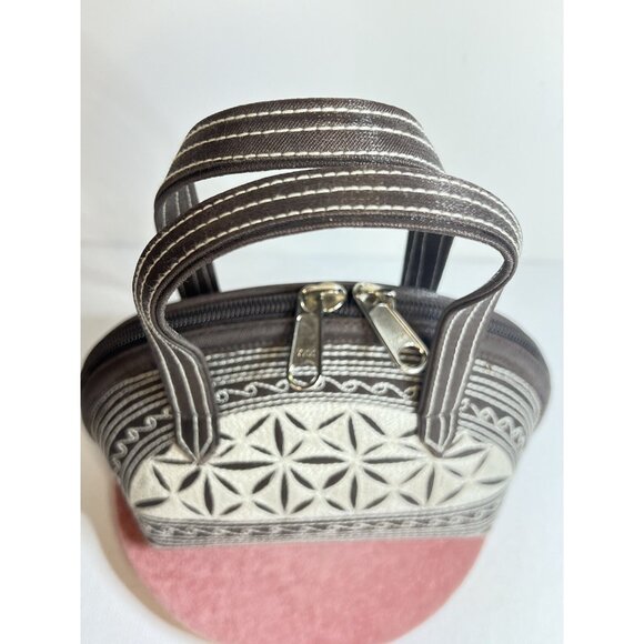 Vintage LAGA Vegan Designs Embroidered Petite Zippered Purse Wristlet Bag - Picture 5 of 10